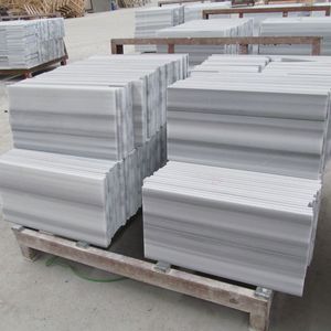 Mármol blanco pulido personalizado con venas de madera gris ecuatar <span class=keywords><strong>Marmara</strong></span> losas de mármol de cebra azulejos para piso de pared y escaleras - Product Image 3