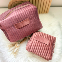 Sac cosmétique portable en velours, couleur disponible, logo personnalisé gravable
