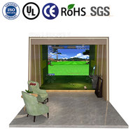 Simulateur de golf virtuel avec projecteur et tapis de gazon pour aire de jeux intérieure, salle de jeux d'arcade, usage commercial