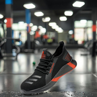 Chaussures de course pour hommes de haute qualité, en maille, sportives, à bout en acier, à lacets, légères, respirantes, pour la marche en plein air