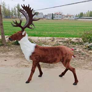 Decoración Navideña de Ciervo de Peluche para Escaparates de Centros Comerciales, Adornos de <span class=keywords><strong>Alce</strong></span>, Suministros de Decoración Navideña, Simulación de Ciervo - Product Image 5