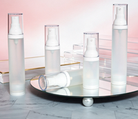 Flacon pompe sans air en plastique transparent givré de haute qualité, flacon pompe pour lotion, flacon vaporisateur, 15 ml, 30 ml, 50 ml, pour les soins de la peau