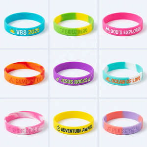 Bedruckte VBS Urlaubsbibelschul-Silikonarmbänder mit individuellem Thema, Farbe und Logo, Großpackung 1000 Stück für Sommer-Kinderkirchenlager-Events - Product Image 1