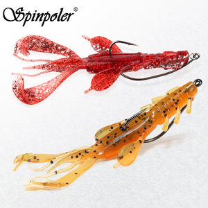 Leurre de pêche bicolore Spinpoler 65mm, crevette souple, appât artificiel en plastique <span class=keywords><strong>pour</strong></span> pêche légère, crevettes artificielles, matériel de pêche <span class=keywords><strong>pour</strong></span> achigan et <span class=keywords><strong>truite</strong></span> - Product Image 2