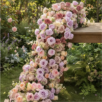 Arche de mariage artificielle personnalisée et fleurs décoratives de table pour Thanksgiving, incluant guide de chemin et toile de fond