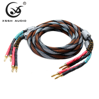 Câble de haut-parleur audiophile YIVO HIFI, connecteur banane plaqué or, câble de connexion audio flexible pour amplificateur