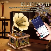 Enceinte Bluetooth en bois style tourne-disque avec Bluetooth 5.3 et sortie 20W