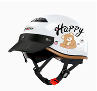 Casque de moto ouvert rétro vintage unisexe en ABS pour scooter