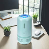 Purificateur d'air de bureau mini portable silencieux avec filtre HEPA électrique USB, lumière LED, capteurs intelligents, câble de charge TYPE-C pour la maison