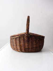 JY -- Toy Wintop Wicker Strong Natural House Person Peter Play Bag Takeout Purple Set Bastón portátil Mini cesta de picnic - Product Image 5