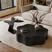 Table basse papillon rotative, nouvelle table à thé minimaliste chinoise en forme de nuage de pétales, table de salon de style mid-century pour la maison