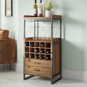 Mini Bar <span class=keywords><strong>para</strong></span> Vinos, Mueble <span class=keywords><strong>Esquinero</strong></span> <span class=keywords><strong>para</strong></span> Exhibición de Whisky, Estante <span class=keywords><strong>para</strong></span> Almacenamiento de <span class=keywords><strong>Licores</strong></span>, Mueble Bar Finley <span class=keywords><strong>para</strong></span> 15 Botellas de Vino <span class=keywords><strong>para</strong></span> Sala de Estar - Product Image 1