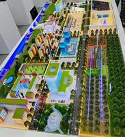 Modelo de Ciudad a Escala Maestra con Mesa de Arena, Paisaje e Iluminación