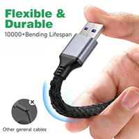 Câble USB Type C en alliage d'aluminium WISTAR, charge rapide, USB2.0 vers TYPC C, câble de données tressé en nylon pour téléphones portables