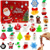 Calendrier de l'Avent de Noël Boîte Mystère Déchirable TPR Squishy Amusant – Compte à Rebours 24 Jours avec Chiffres – Cadeau Surprise Squishy