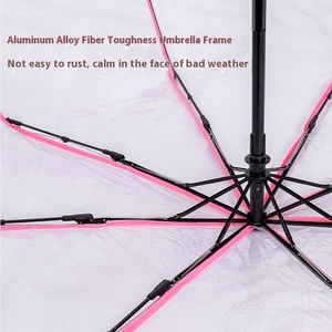 Qua biên giới hoa anh đào trong suốt gấp ô nhỏ tươi bền dày ba lần tùy chỉnh in logo ô - Product Image 3