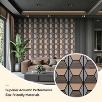 Panneau mural insonorisant en MDF PET, épaisseur 17/21 mm, design 3D multicolore de qualité supérieure, panneau mural acoustique à emboîtement