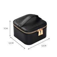 Nouvelle boîte de rangement portable Fuxin DS-FFX-20251006 en PU double couche, multicolore, rectangulaire, avec fermeture éclair et miroir pour bijoux et colliers