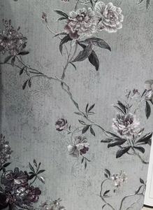 Papel Tapiz Floral Vintage, Diseño de Peonías en Rosa y Verde Azulado Oscuro, Papel Tapiz de Vinilo PVC para Sala de Estar, Dormitorio, Decoración del Hogar - Product Image 2