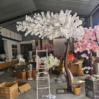 Arbre de Sakura artificiel rose en soie, réaliste, imperméable, grande arche, décoration pour mariage, Noël, rentrée scolaire, longue durée de vie