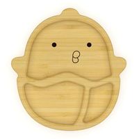 Nouvel arrivage d'assiettes en bois bio en fibre de bambou avec aspiration divisée en silicone pour enfants et bébés cuillère à vaisselle ensemble de bols d'alimentation pour bébés
