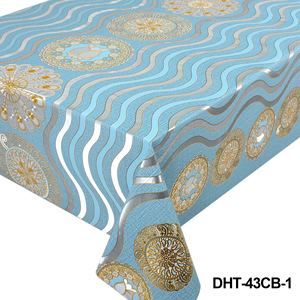 <span class=keywords><strong>Nappe</strong></span> de table en PVC à motif vague doré de luxe, imperméable, résistante à l'huile et aux taches, pour la cuisine - Product Image 3