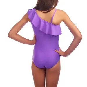 2024 Cute Baby Swimwear One-piece Swimsuit Girls Bikini Ruffle Swim Suit Custom Branded Kids Swimwear Beachwear