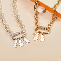 Collier en acier inoxydable PVD doré avec chaîne épaisse, fermoir mousqueton à vis, pendentif disque personnalisable avec pierre de naissance, bijou DIY pour femme, cadeau