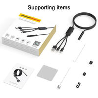Sonde endoscopique universelle 3 en 1 USB/WiFi, 6 LED, IP67, résolution 1280x720, 2MP, objectif 8mm, zoom 3X, Android/iPhone/PC