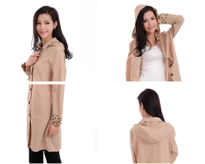 Impermeabile Classico e Alla Moda per <span class=keywords><strong>Donna</strong></span> con Maniche Lunghe e Cappuccio, Logo Personalizzato e Stampa a Pois Bianchi per Viaggi - Product Image 4