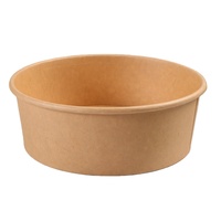 Boîte d'emballage alimentaire jetable, impression personnalisée, conteneur, bols à salade, bol en papier kraft avec couvercle