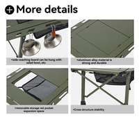 Table de camping tactique extensible portable d'extérieur en gros, table de cuisine pliable avec cadre en aluminium, moderne et réglable