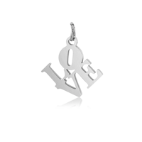 Vente directe transfrontalière d'usine de pendentifs bijoux en acier inoxydable en forme de lettre d'amour, pendentif lettre ajouré DIY
