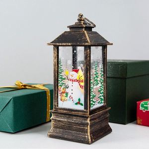 Décoration de bureau, bonhomme de neige nocturne pour personnes âgées, porte-bougie, lumière LED pour décorations de Noël, lampe à vent - Product Image 5