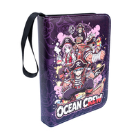 Classeur de cartes à collectionner anime à 3 anneaux avec fermeture éclair, sangle de transport et couverture personnalisée, album pour photocartes 4/9 poches