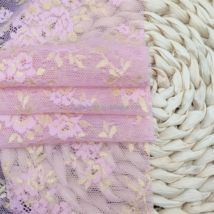 2022 nuovo modello <span class=keywords><strong>rosa</strong></span> giallo doppio bicolore fiore floreale Nylon poliestere elasticizzato tessuto di pizzo Spandex per abbigliamento da ballo - Product Image 3