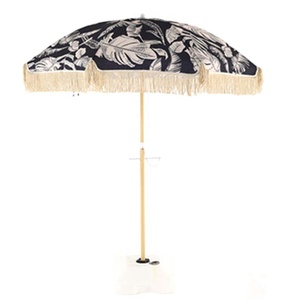 Ovida – <span class=keywords><strong>peinture</strong></span> sur bois pour l'extérieur, sans inclinaison, impression de logo personnalisé, <span class=keywords><strong>parapluie</strong></span> de plage extérieur avec pompons - Product Image 3