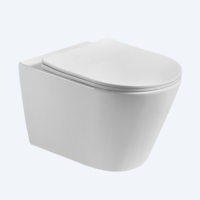 Toilette à gravité commerciale flottante humaine de style français Toilette à chasse d'eau Toilette murale sans monture suspendue avec réservoir