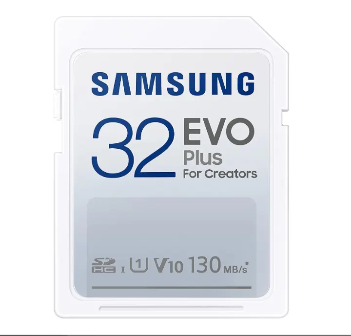 Samsung Evo Plus Full Size SDXC Memory Card 32GB 256GB UHS-I U3 V30 130MB/s Full HD 4K UHD Plastic 2024 Version MB-SC256K/AM DVR