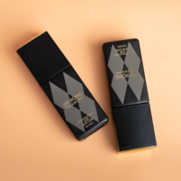 Bouteilles en verre de fond de teint liquide vide carré noir de 30ml BB crème maquillage cosmétique presse pompe bouteille emballage