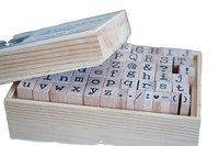 Nouvelle personnalité en bois numérique anglais lettre sceau boîte en bois sceau créatif bricolage peinture timbre