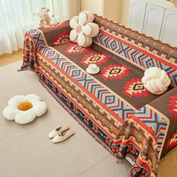 Plaid de canapé à faible MOQ, couverture d'extérieur, tapisserie murale, plaid vintage aux tons neutres pour la maison et le canapé