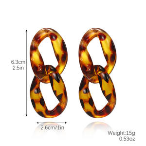 Conjunto de Joyería Cristiana de Moda con Collar Acrílico Grande y Exagerado, Cadena Cubana Transparente y Pendientes para Mujer - Product Image 6