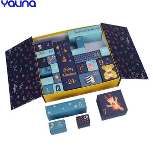 Ramadan Advent Calendar Empty Custom 24 Days Ramadan Christmas Beauty Chocolate Cookie Gift Packaging Cardboard Drawer Advent Calendar Box