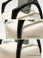 Fauteuil moderne confortable et durable avec mousse haute résilience et structure en bois massif pour salon de villa, mobilier de loisirs