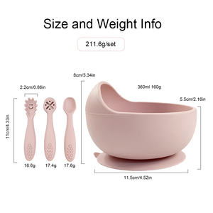 Ensemble de bols d'alimentation pour nouveau-nés avec logo personnalisé et cuillères, ustensiles de table en silicone de qualité alimentaire, faciles à laver - Product Image 4