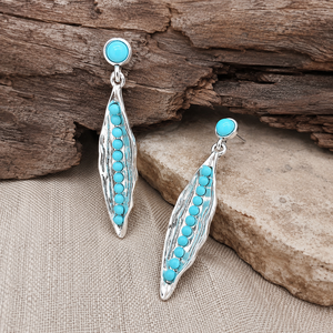 Nuovi Orecchini Pendenti a Forma di Pisello per Signore, Ornamenti per Orecchie con Contorno a Foglia in Stile Retrò e Letterario per Uso Quotidiano - Product Image 3