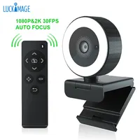 Luckimage webcam 2k Web Cam Usb webcam con micrófono webcam de iluminación con control remoto