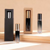 Flacon de parfum vide carré en verre dégradé noir personnalisé de 3 ml, 5 ml, 8 ml, 10 ml, 15 ml pour cosmétiques, avec pulvérisateur et couvercle en plastique