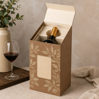 Boîte en carton personnalisée avec estampage à chaud OEM ODM pour bouteille de vin, souvenir de mariage, emballage cadeau, boîte à vin